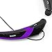 Rymemo 2015 Newest Universal Wireless Bluetooth 4.1 Music Stereo Sports Headset Headphone Vibration Neckband Style for iPhone Samsung (Purple-Black)