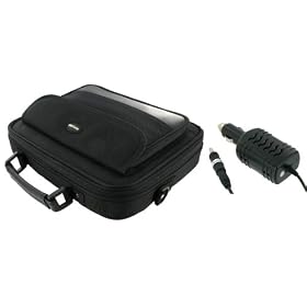2n1 Combo - Samsung N110-12PBK 10.1-Inch Netbook Carrying Bag Case with 12v Car Charger (Classic Series - Black)