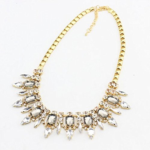 Women Jewelry Diamond Pearls Necklace Ladies Bikini Sexy Body Necklace Headband Elastic Hair Chain Earings Bracelet Ankle Bracelet Statement Bubble Bib Chunky Collar Party Gift Fashion (Dark Silver Crystal Necklace)