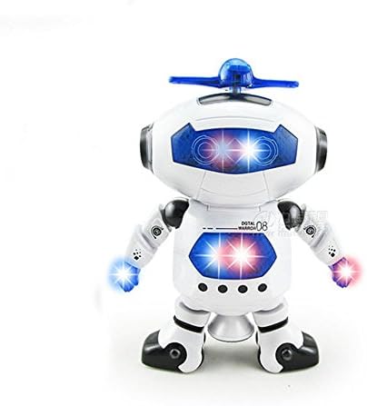 Lovely 360 Degree Rotation Smart Space Electric Robot Dancing Music Light Toy