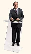 Contemporary "Z" Shaped Clear Plexi-Glass Podium - Non Sound