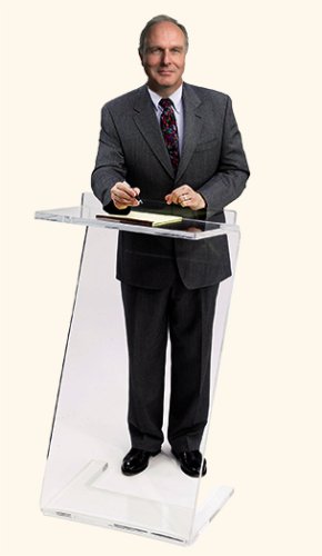 Contemporary "Z" Shaped Clear Plexi-Glass Podium - Non Sound