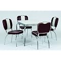 Design Retro Esstisch 120 x 80 cm, rechteckiger Tisch mit Chrom US Style, Dekor:Polarwei�