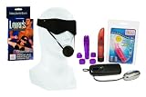 Lover's Headgear Eyemask & Ball Gag-Blk Bundle - Adult Toy Sex Kit