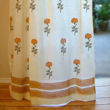 Wedding Day ~ Yellow Tab Top Cotton Voile Country Curtain Panel 84x46