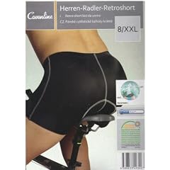 Herren Radler Retro, Funktionsunterw�sche mit Sitzpolster, schwarz