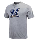MLB Milwaukee Brewers Youth Short Sleeve Basic Tee (Steel Heather, Small)