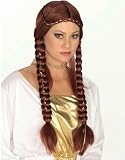 Renaissance Costume Brown Maiden Princess Braided Wig