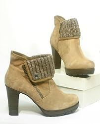 Warme Tamaris TREND Leder Stiefelette truffle / beige Gr. 36