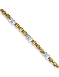 Sterling Silver Whiskey Quartz Bracelet