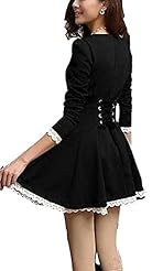 Knee Length Fitted Lace Bubble Dress Polyester Long Sleeves Party Dress 