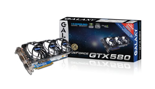 Galaxy GeForce GTX 580 1536 MB GDDR5 PCI Express 2.0 DVI/DVI/Mini-HDMI SLI Ready Graphics Card, 58NLH5HS3PXZ On Sale