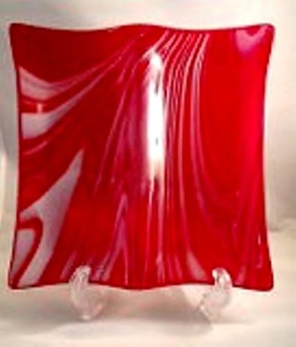 Fused Glass "Candy Cane" Divided Tray