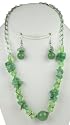 Lime Green Crystal Natural Stone Necklace & Earring Set