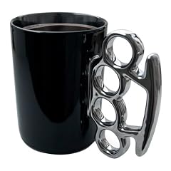 Thabto Schlagringtasse - schwarz mit silbernem Henkel