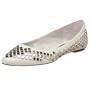 STEVEN by Steve Madden Women's Stardom Studded Flat,Bone,6.5 M