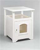 Kitty Bathroom - Attractive Litterbox Cabinet (White) (24.5 H x 20.5 W x 19.75 D)