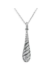 14K White Gold Diamond Necklace - 0.37 Ct. -- LIFETIME WARRANTY