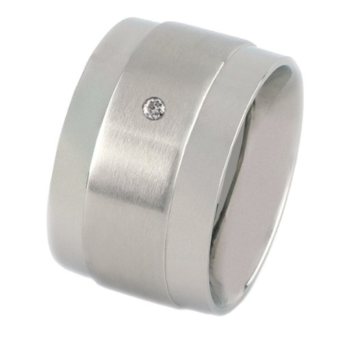 Monomania Damen-Partnerring Edelstahl 1 Diamant 0,04 ct wei&szlig; Gr. 54 (17.2) 25384-54 Preisvergleich