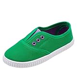 (エレクトリックサーカス) Electric Circus 子供用 キャンバス シューズ カラフル スリッポン 男の子 女の子 キッズ スニーカー 通園 通学 に (17.0cm, グリーン)