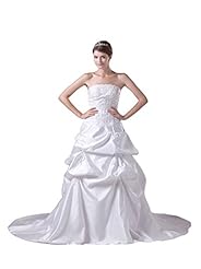 Strapless Lace-Up Pleated Empire   Waistline  Dress with a Court Train 