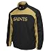 NFL New Orleans Saints Safety Blitz II Adult Long Sleeved Midweight Diam Dobby Full Zipp Jacket, Black/Harvest Gold, X-Large