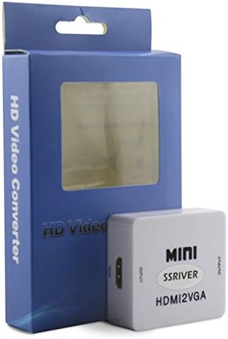 HDMI to VGA Converter, SSRIVER HDMI to VGA Converter with Audio, HDMI2VGA 1080P Adapter Connector for PC, Laptop to HDTV Projector