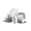 Domestic 922638 Kaffeeservice 18-teilig Estiva mit je 6 Tassen, Untertassen und Desserteller