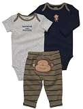 Carter's Blue & Grey Monkey 3-pc. Bodysuit Set (12 months)