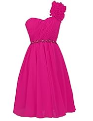 Short One Shoulder Chiffon Homecoming Dress/Bridesmaid Dress/Prom Dress 