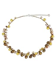 Pearl strand necklace, River of Gold - Handmade Pearl Necklace