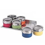 Color Magnetic Spice Jar Set of 6 with Rack