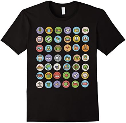 Men's Traveller Tshirt - 42 icons Medium Black