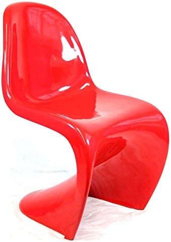 Sculptured Stackable Armless Chair in Red