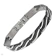 Gentlemens Bracelet Crafted in Black Enamel and Stainless steel. Total item weight 30.2g Length 8in