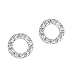 Oprah Sterling Silver cz Diamond circle Stud earrings