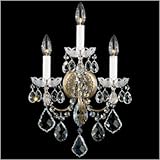 IMAGE OF Schonbek 3652-34H New Orleans 3 Light Wall Sconce in French Provincial with Clear Handcut crystal