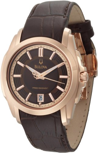 Bulova Men's 97B110 Precisionist Longwood Rose-Tone Brown Leather Watch