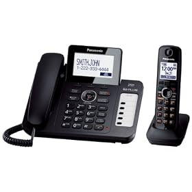 Panasonic KX-TG6671B DECT 6.0 Corded/Cordless Phone with Digital Answering System, Black, 1 Handset
