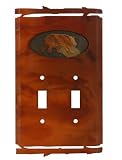 Bear Slate Fusion Double Switch Plate
