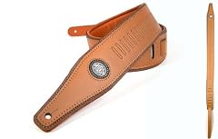 Light Brown 'Embossed Series' Leather Guitar Strap for Electric/Acoustic/Bass Guitar