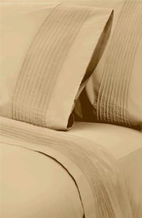 Donna Karan Modern Classics - Tailored Pleat 400 Thread Count Cotton Sateen KING Flat Sheet - Gold Leaf by Donna Karan Home