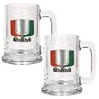 Miami Hurricanes NCAA 2pc 15oz Glass Tankard Set by Great American Products