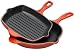 Le Creuset 2-Piece Enameled Cast-Iron Set with 8-Inch Square Grill Pan and 9-Inch Skillet, Red