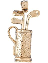 Dazzlers Solid 14k Gold Golf Club Bag Charm Pendant Available in three colors from jewelsberry (weights: 2.6 grams only)