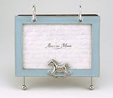 Baby Boy Flip Frame in BLUE.....Jeweled Rocking Horse...Holds 40 Pictures