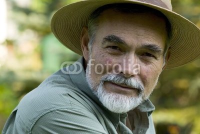 Wallmonkeys Peel and Stick Wall Decals - Senior with Straw Hat - 36