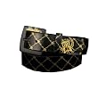 Silver Star BLACK HIGH ROLLER Mens Leather All-Over-Print Belt
