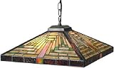 Benson Style Handing Lamp with Geometry Tiffany Shade