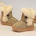 Ikevan Snow Boots Baby's Winter Cotton Boots Fur Velvet Anti-Slip thicken Short Tube Martin Boots Girls Kids Warm Boots Toddler Shoes 1-3 years old (21, Khaki)